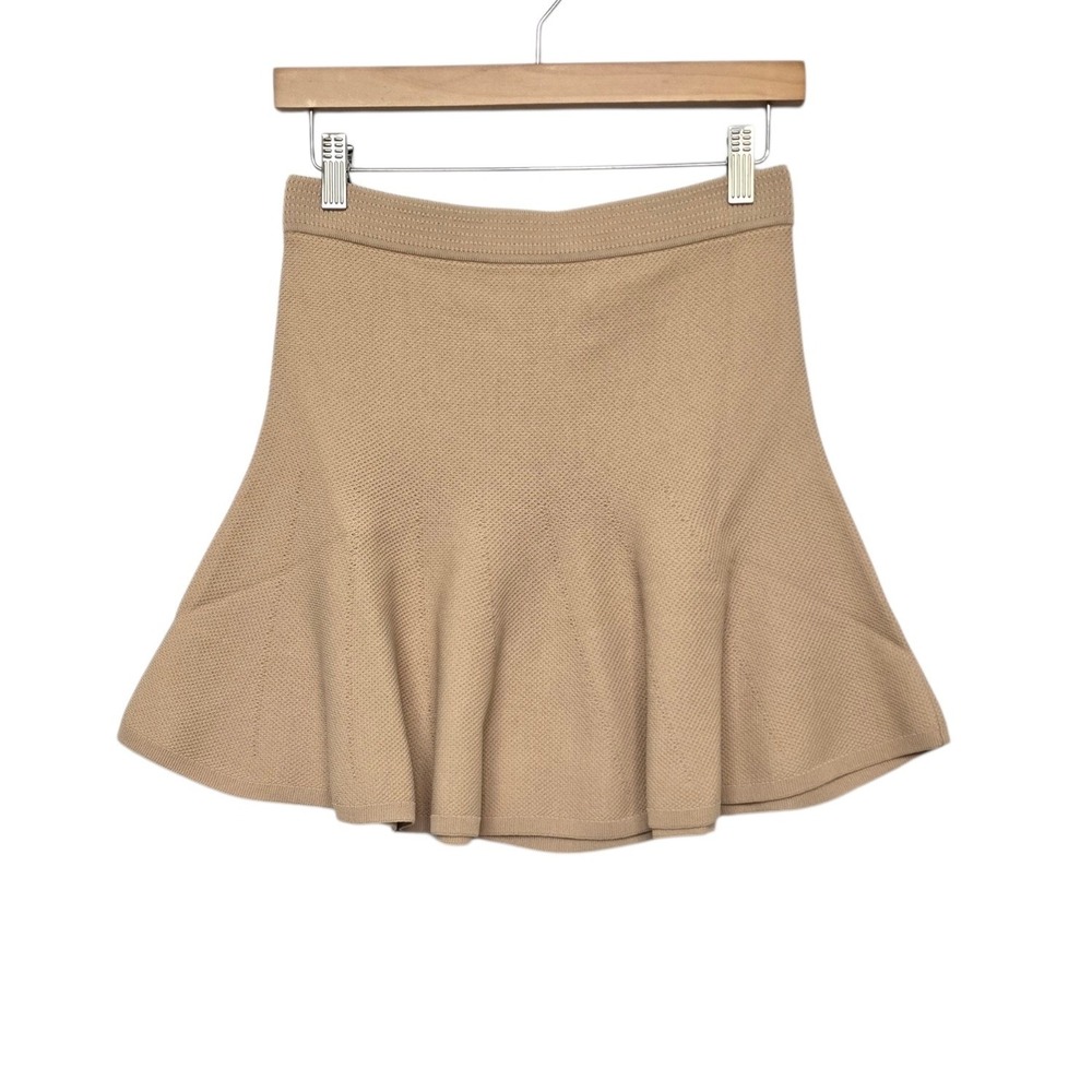 NWT SER.O.YA Tan Beige Textured Knit Fit and‎ Flare Mini Skirt Medium High Waist